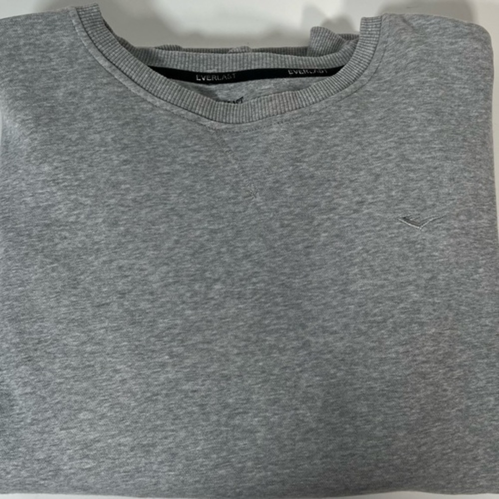 Everlast Crewneck Unisex Grey Sweater Classic Lounge Embroidered Logo E Size XL